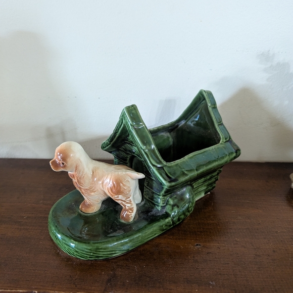 Shawnee Pottery Dog House Vintage Puppy Planter Mid Century Modern MCM Art Decor - Picture 3 of 14